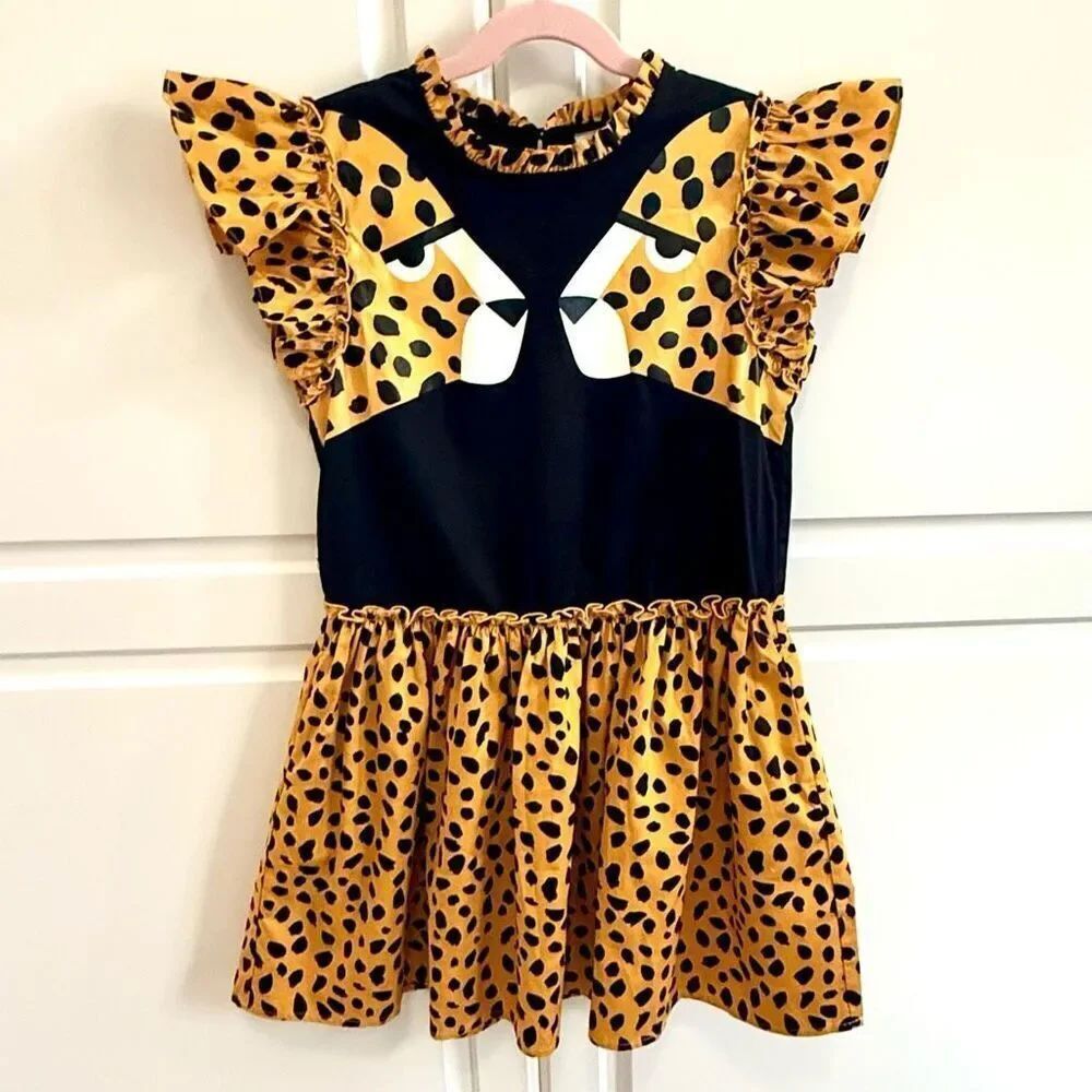 NWT Stella McCartney Kids Girls cheetah print dress Size 8